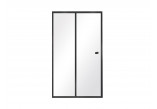 Door shower for recess installation Besco Duo Slide Black, 100x195cm, sliding, glass transparent, profil black mat