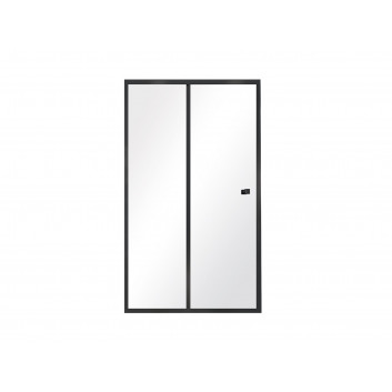 Door shower for recess installation Besco Duo Slide, 100x195cm, sliding, glass transparent, profil chrome