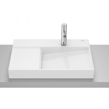 HORIZON Countertop washbasin VIEW 60x42 cm with tap hole BIAŁY POŁYSK