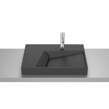 HORIZON Countertop washbasin GEOMETRIC 60x42 cm with tap hole BIAŁY POŁYSK