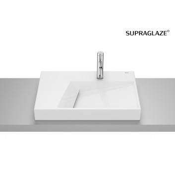 HORIZON Countertop washbasin VIEW 60x42 cm with tap hole white shine Supraglaze®