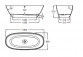 ARIANE 180x80 bathtub freestanding wykonana z kompozytu STONEX®, zintegrowany overflow slot, zawiera siphon typu klik-klak.