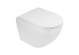 Set Wall-hung WC wc Oltens Hamnes, 52x35,5cm, PureRim, with coating SmartClean with soft-close WC seat - white