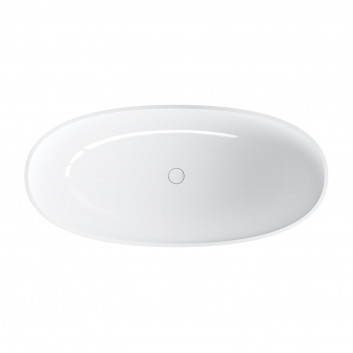 Bathtub freestanding OMNIRES SHELL M+, 160x75 cm, with siphon - white shine