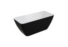 Bathtub freestanding OMNIRES PARMA M+, 159 x 71 cm - white / black shine