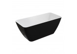 Bathtub freestanding OMNIRES PARMA M+, 159 x 71 cm - white / black shine