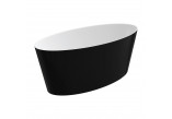  bathtub freestanding OMNIRES ROMA M+, 159 x 72 cm - white / black shine 