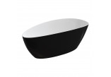 Bathtub freestanding OMNIRES BARCELONA M+, 170 x 77 cm - white / black shine