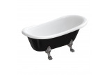 Bathtub freestanding OMNIRES ATENA COMFORT M+, 157 x77 cm - white / black shine