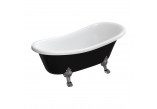 Bathtub freestanding OMNIRES ATENA COMFORT M+, 168x76cm - white / black shine
