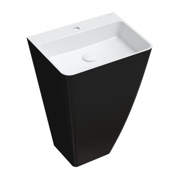 Washbasin freestanding OMNIRES PARMA M+ , 55 x 43 cm - white / black shine