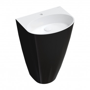 Washbasin freestanding OMNIRES SIENA M+, 55 x 43 cm - white / black shine