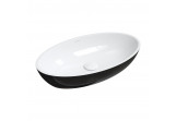 Countertop washbasin OMNIRES SIENA M+, 60 x 35 cm - white / black shine