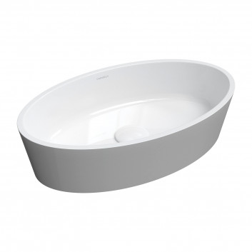 Countertop washbasin OMNIRES SIENA M+, 60 x 35 cm - white / black shine