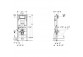 Concelaed frame for washbasin Geberit Duofix, 82-98cm, for mixer standing