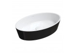 Countertop washbasin OMNIRES BARI M+ , 50 x 30 cm - white / black shine