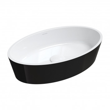 Countertop washbasin OMNIRES BARI M+ , 50 x 30 cm - white / szary shine