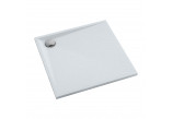 Shower tray prysznicowy square OMNIRES STONE ze strukturą kamienia, 90x90cm - white mat