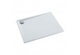 Shower tray prysznicowy square OMNIRES STONE ze strukturą kamienia, 90x90cm - white mat