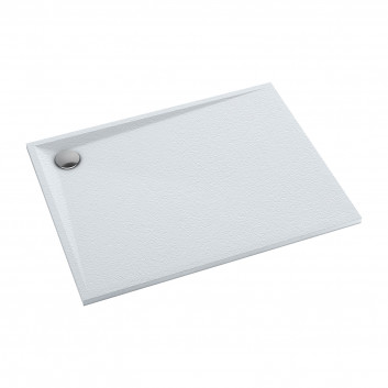 Shower tray prysznicowy square OMNIRES STONE ze strukturą kamienia, 90x90cm - white mat