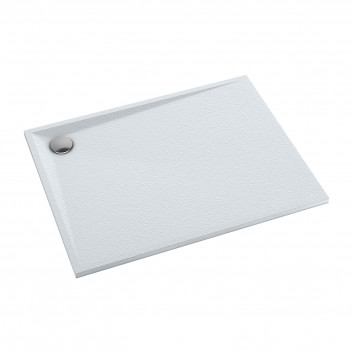 Shower tray prysznicowy OMNIRES STONE rectangular ze strukturą kamienia, 90x100cm - white mat 