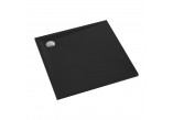 Shower tray prysznicowy square OMNIRES STONE ze strukturą kamienia, 80x80cm - black mat