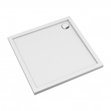  acrylic shower tray prysznicowy square OMNIRES MERTON, 80x80cm - white shine 