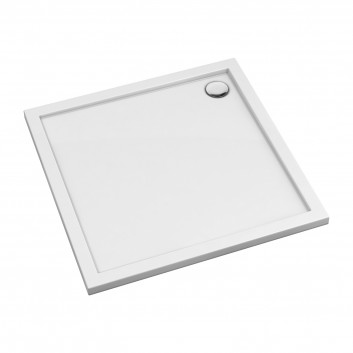  acrylic shower tray prysznicowy square OMNIRES MERTON, 80x80cm - white shine 