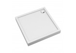 Acrylic shower tray prysznicowy square OMNIRES CAMDEN, 80x80cm - white shine 