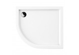 Acrylic shower tray prysznicowy angle OMNIRES RIVERSIDE, 80x90cm - white shine 