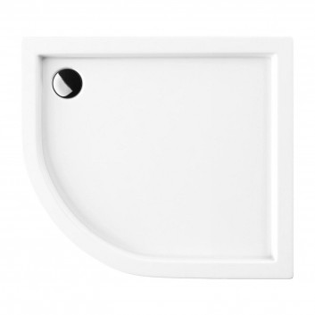 Acrylic shower tray prysznicowy angle OMNIRES RIVERSIDE, 80x90cm - white shine 