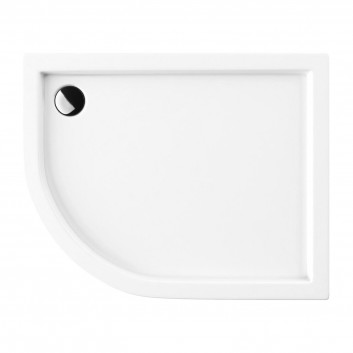 Acrylic shower tray prysznicowy angle OMNIRES RIVERSIDE, 80x90cm - white shine 