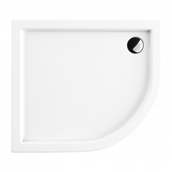 Acrylic shower tray prysznicowy angle OMNIRES RIVERSIDE, 80x100cm - white shine 