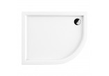 Acrylic shower tray prysznicowy angle OMNIRES RIVERSIDE, 100x80cm - white shine 
