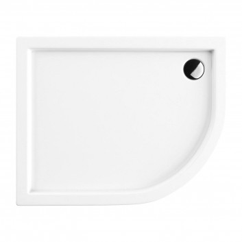 Acrylic shower tray prysznicowy angle OMNIRES RIVERSIDE, 90x80cm - white shine 