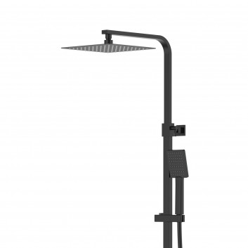 Shower black shower column Corsan Ango square overhead shower with mixer mieszaczową