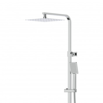 Shower black shower column Corsan Ango square overhead shower with mixer mieszaczową and swivel spout wannową