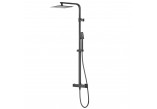 Shower black shower column Corsan Ango square overhead shower with mixer termostatyczną