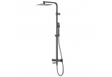 Shower black shower column Corsan Ango square overhead shower with mixer termostatyczną and swivel spout wannową