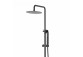 Shower black shower column Corsan Ango square overhead shower with mixer termostatyczną and swivel spout wannową