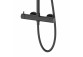 Shower black shower column Corsan Ango square overhead shower with mixer termostatyczną and swivel spout wannową