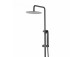 Shower black shower column Corsan Lugo round overhead shower with mixer mieszaczową