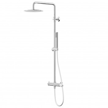 Shower black shower column Corsan Lugo round overhead shower with mixer mieszaczową and swivel spout wannową