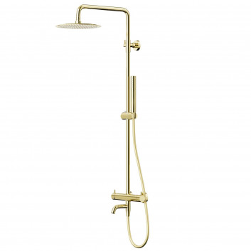 Shower złota shower column Corsan Lugo round overhead shower with mixer mieszaczową