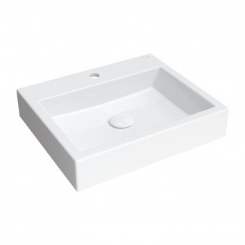 Countertop washbasin/hanging OMNIRES THASOS M+ , 50 x 42 cm - white shine