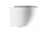 Bezkołnierzowa bowl toilette hanging OMNIRES OTTAWA COMFORT with soft-close WC seat, 54 x 37 cm - white mat