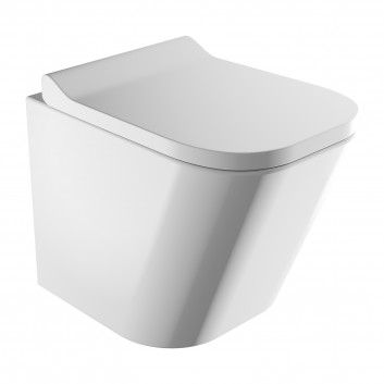 Bezkołnierzowa bowl toilette hanging OMNIRES FONTANA with soft-close WC seat, 49 x 35 cm - white shine