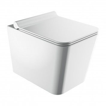  bezkołnierzowa bowl toilette hanging OMNIRES BOSTON with soft-close WC seat, 53x36cm - white shine
