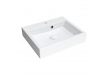 Countertop washbasin/hanging z overflow OMNIRES THASOS M+, 50 x 42 cm - white shine