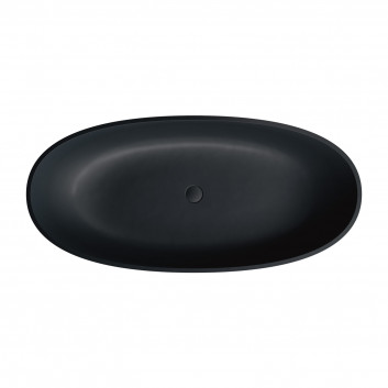 Bathtub freestanding OMNIRES SHELL M+, 160 x 75 cm, with siphon - black lava 